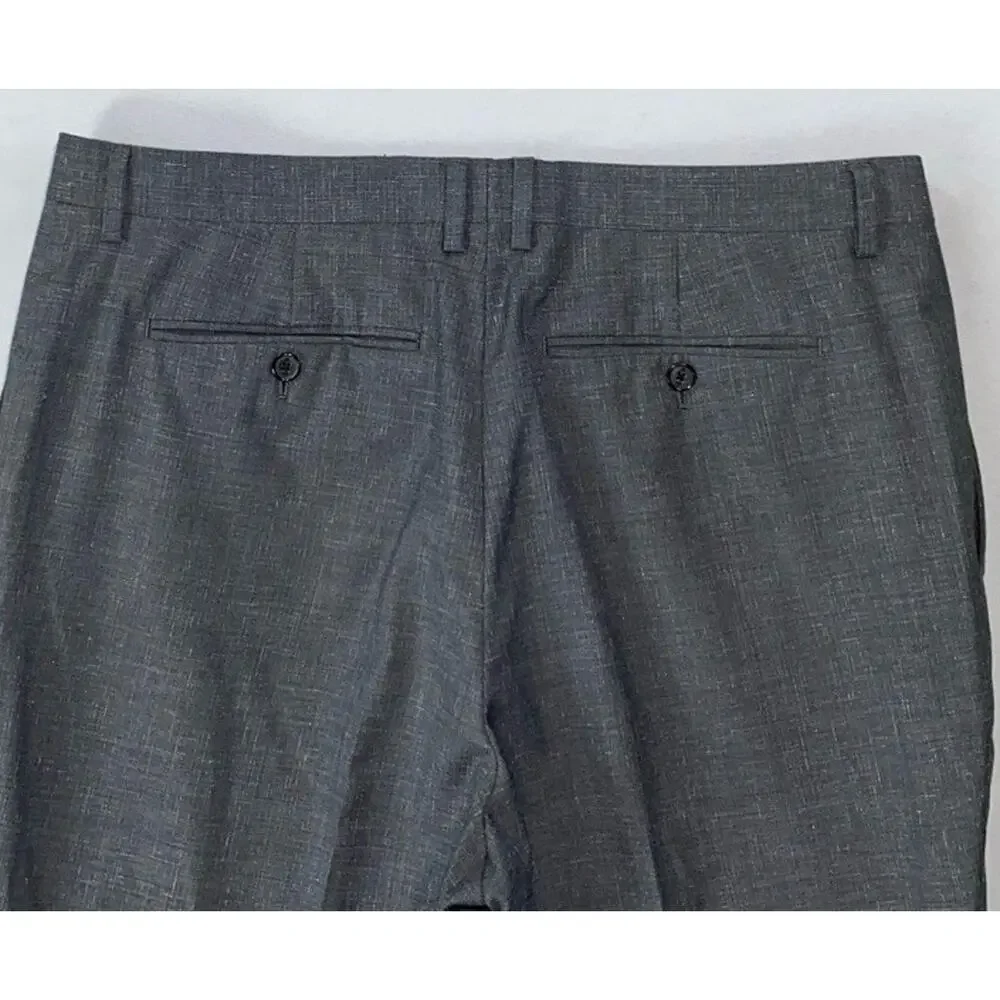 Banana Republic Marzotto Italian Fabric Wool Dress Pants, Linen Look 36X29.5 EUC